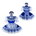 blue satin dress G2307