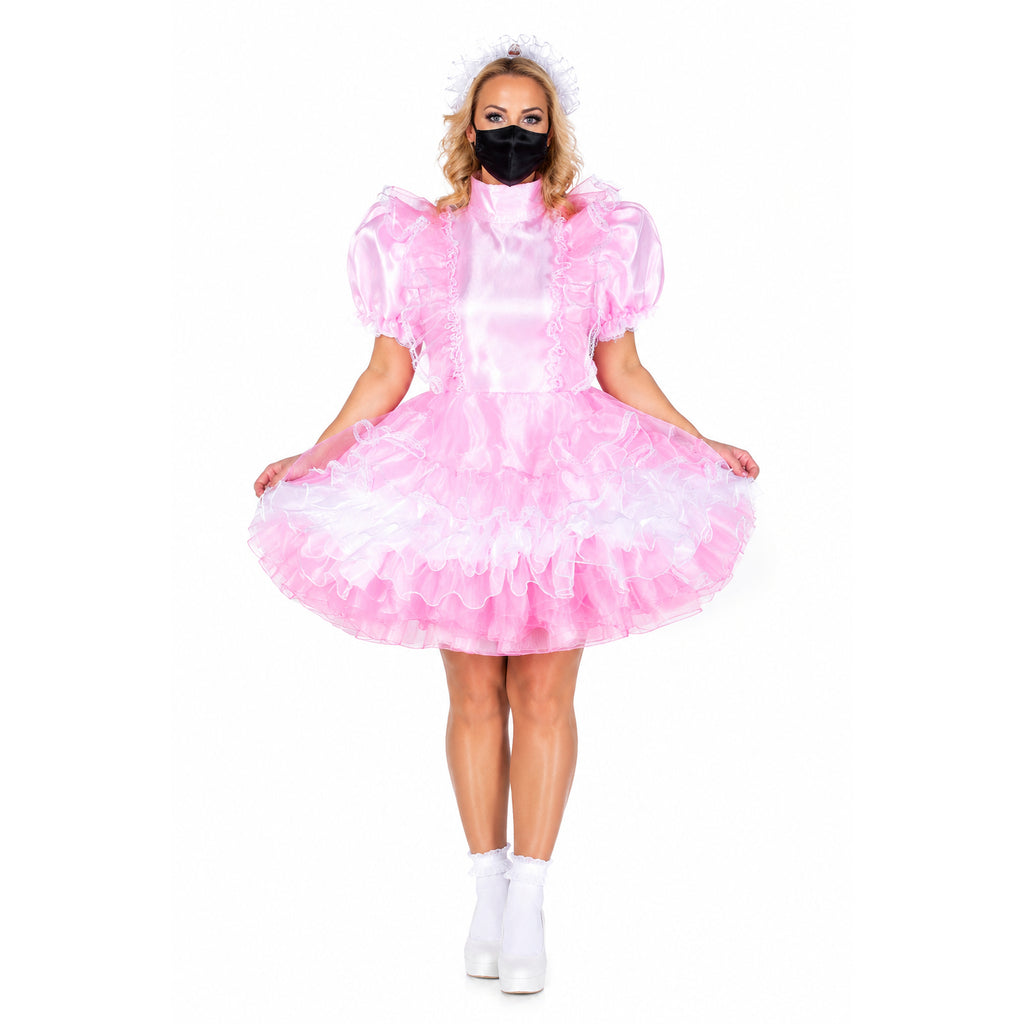 pink satin organza dress g2309