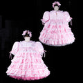 pink satin dress G2310
