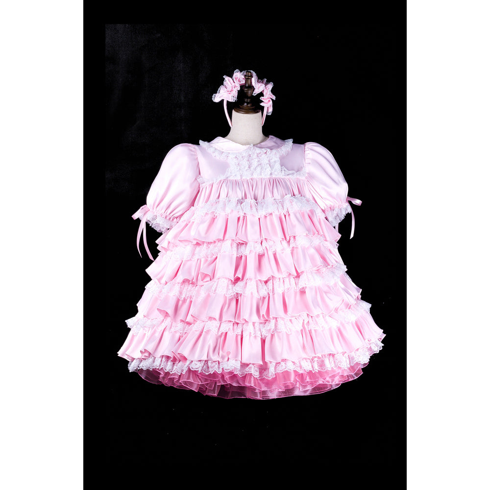 pink satin dress G2310