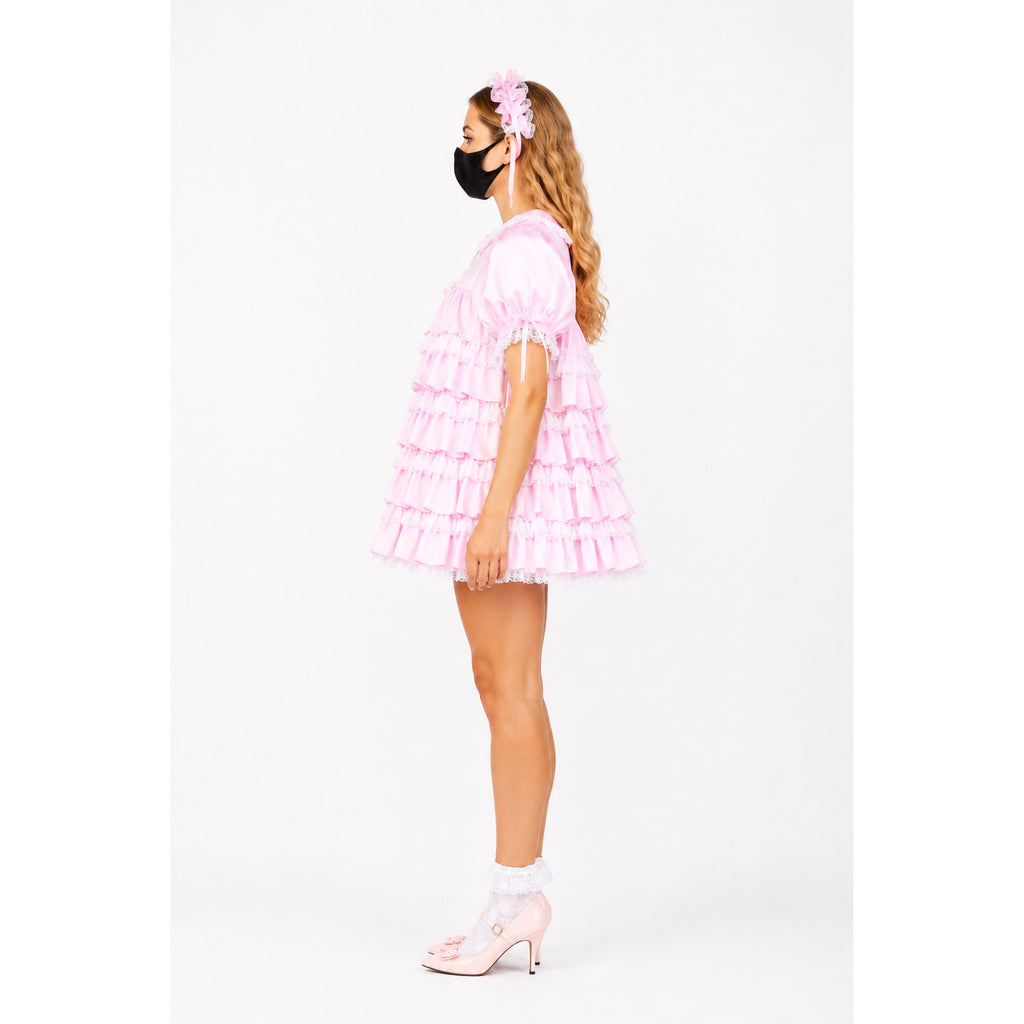 pink satin dress G2310