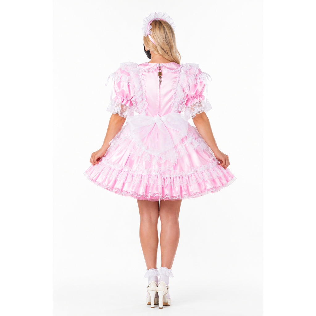 pink satin dress G2314