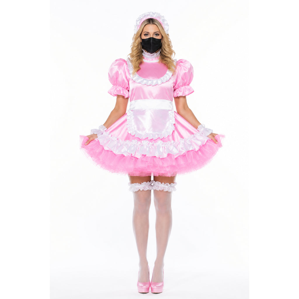 pink satin dress G2315
