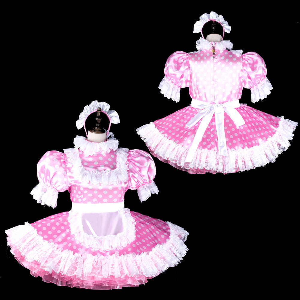 pink satin dress G2319