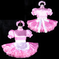 pink satin dress G2319