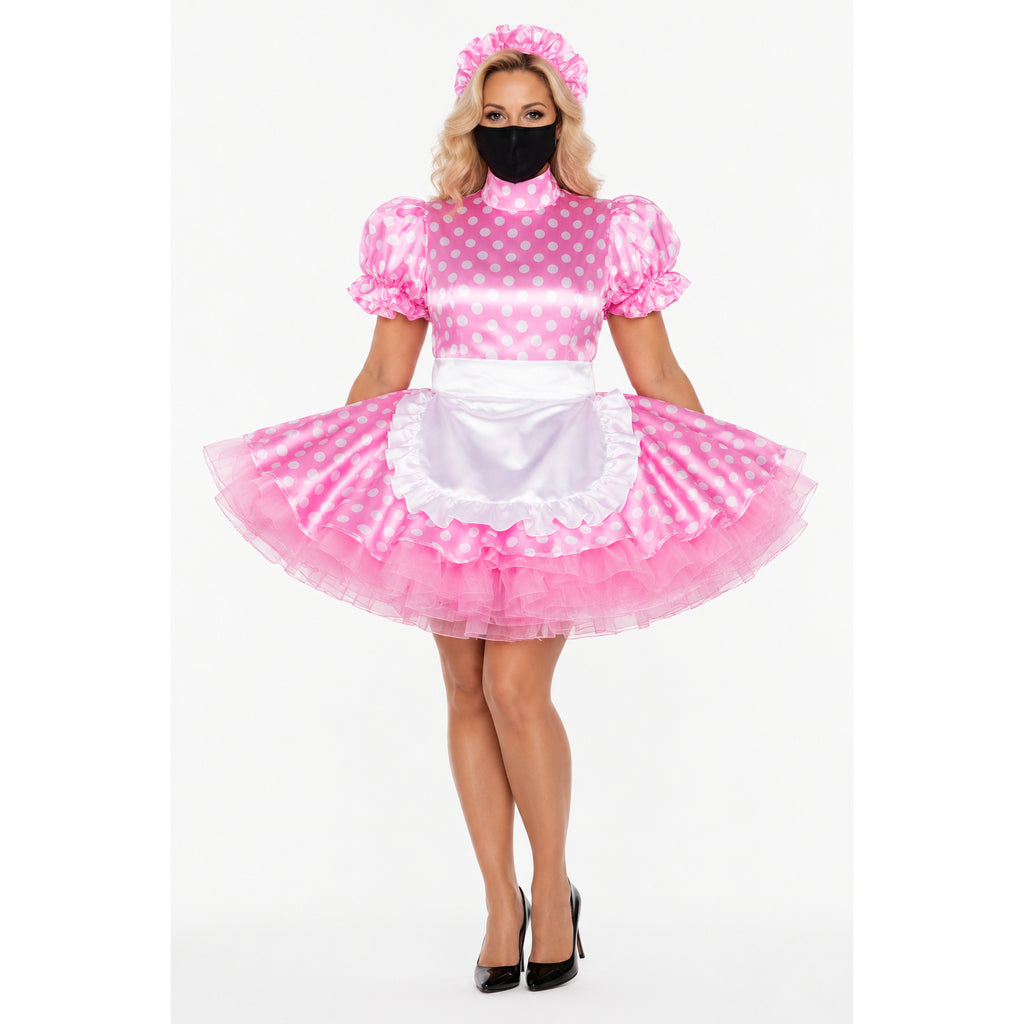 pink satin dress G2319