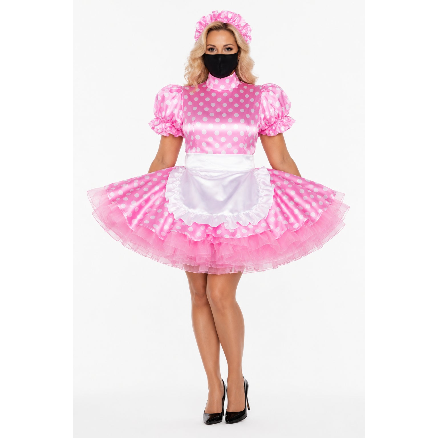 pink satin dress G2319