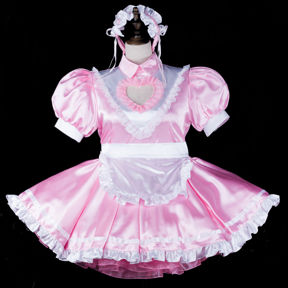 pink satin dress G2320