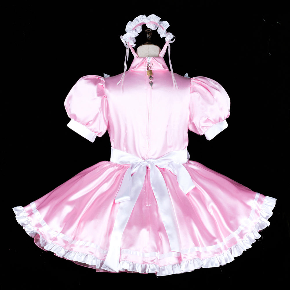 pink satin dress G2320