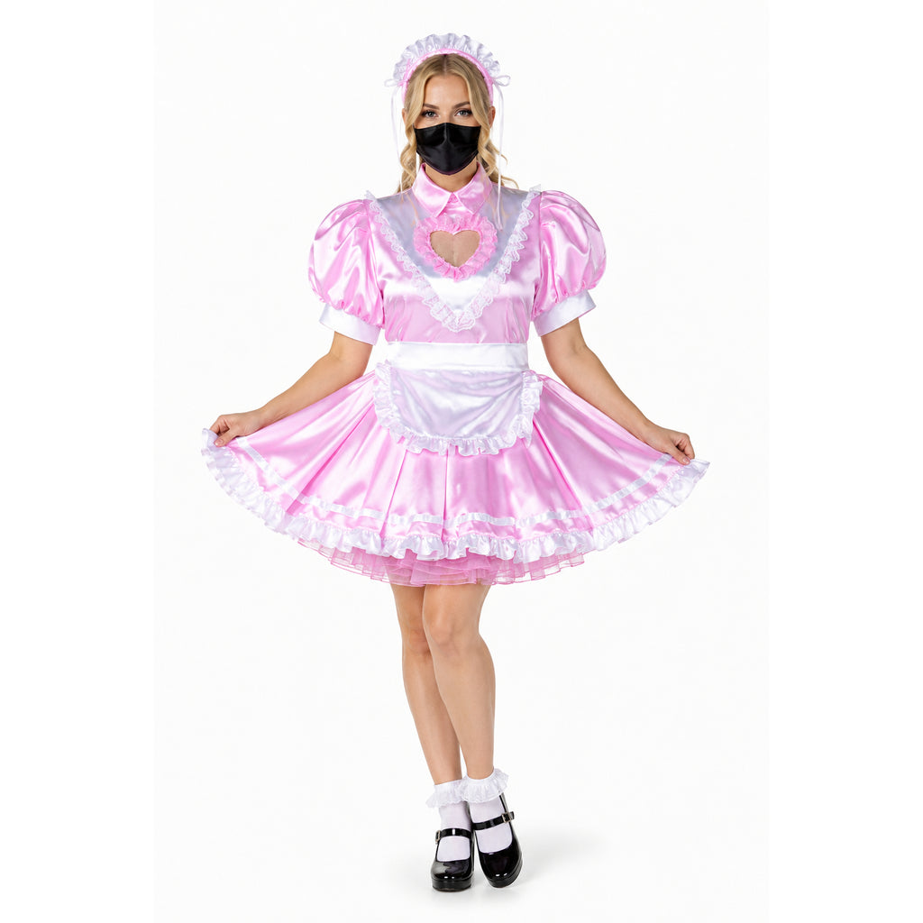pink satin dress G2320