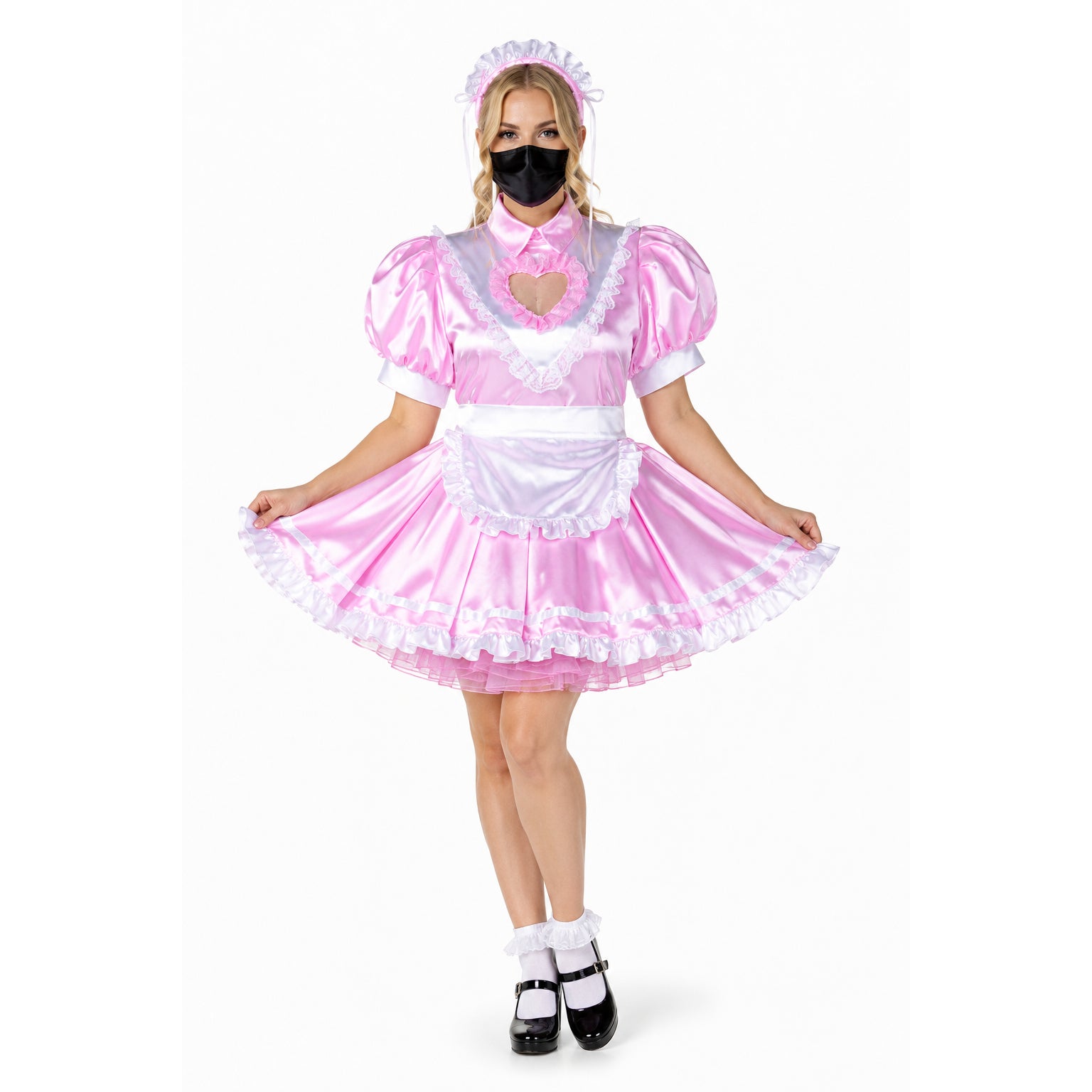 pink satin dress G2320