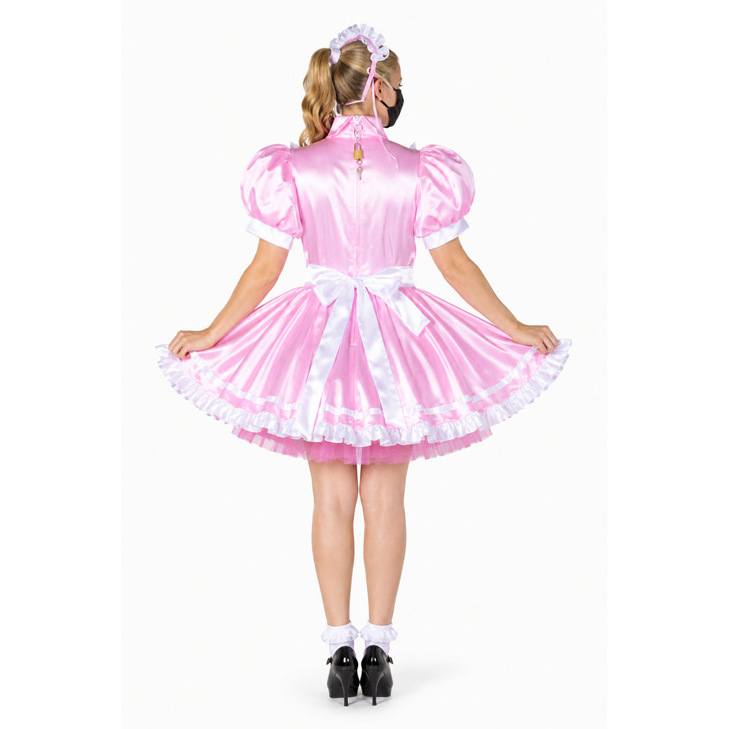 pink satin dress G2320