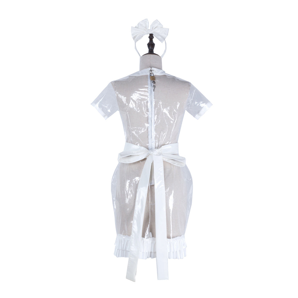 white clear pvc dress G2323