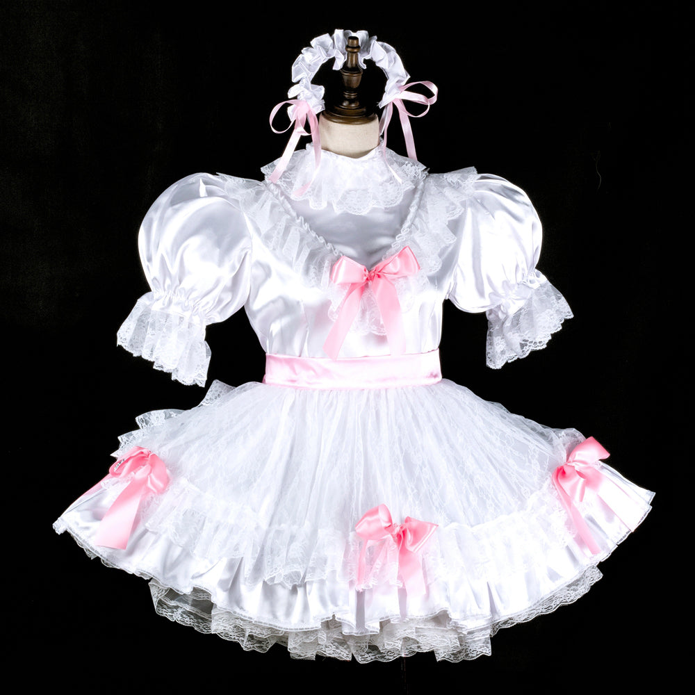 white satin dress G2325