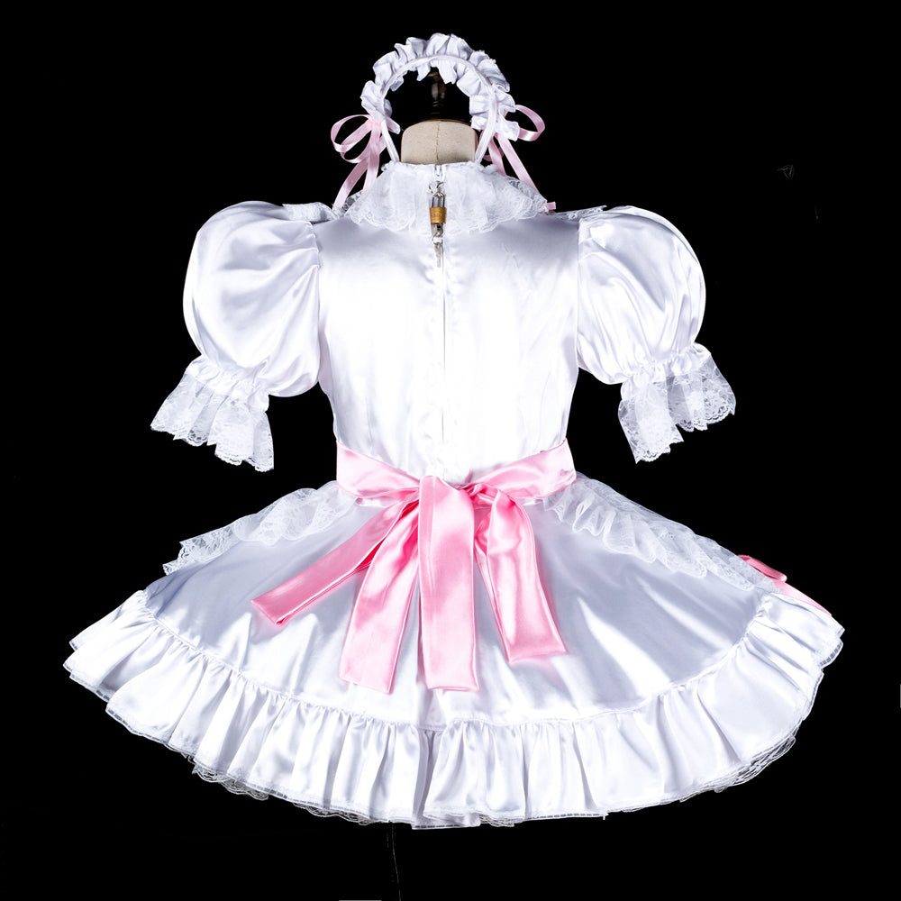 white satin dress G2325