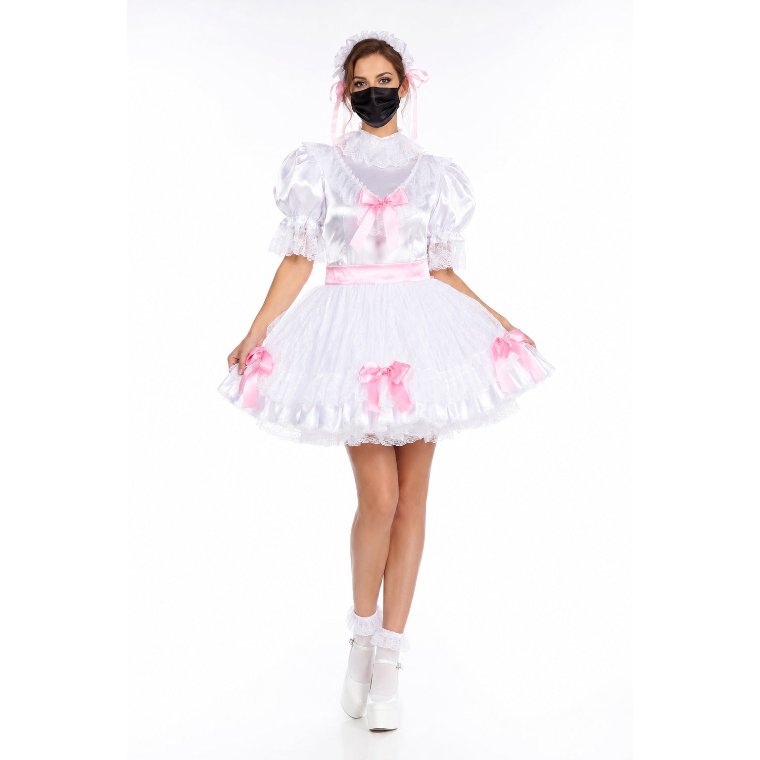 white satin dress G2325