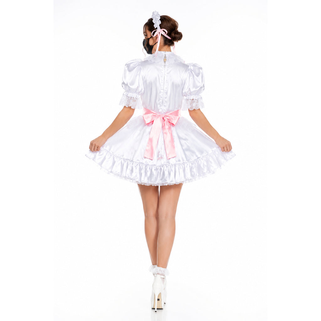 white satin dress G2325