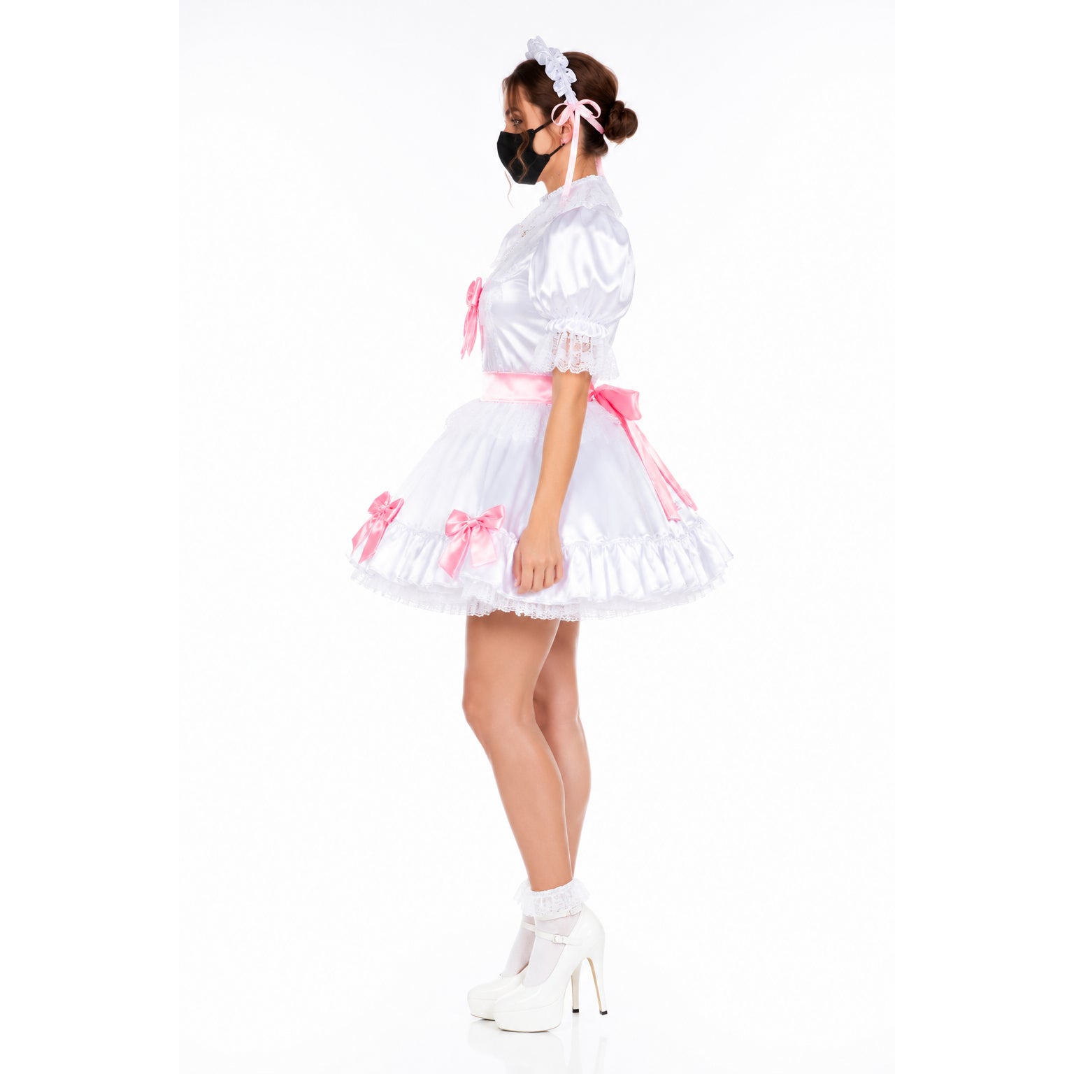 white satin dress G2325