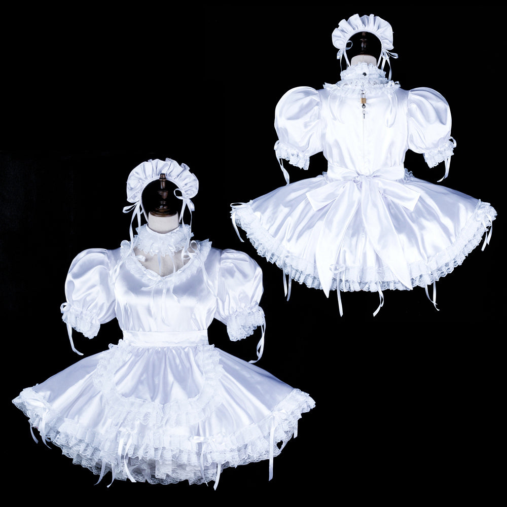 white satin dress G2326