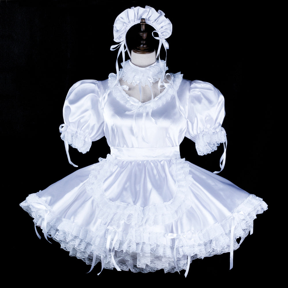 white satin dress G2326