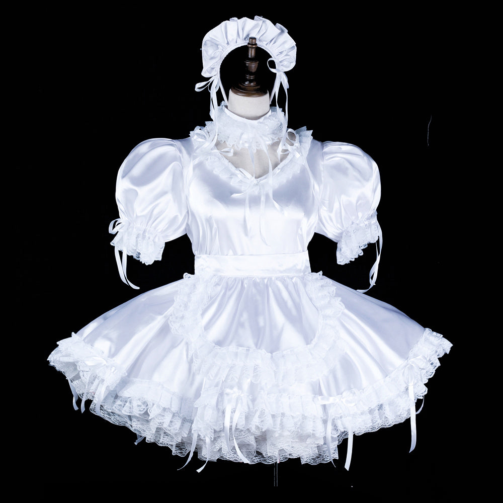white satin dress G2326