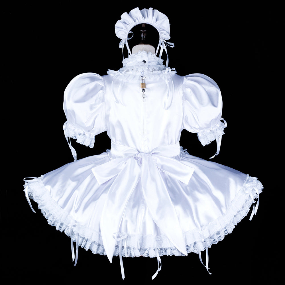 white satin dress G2326