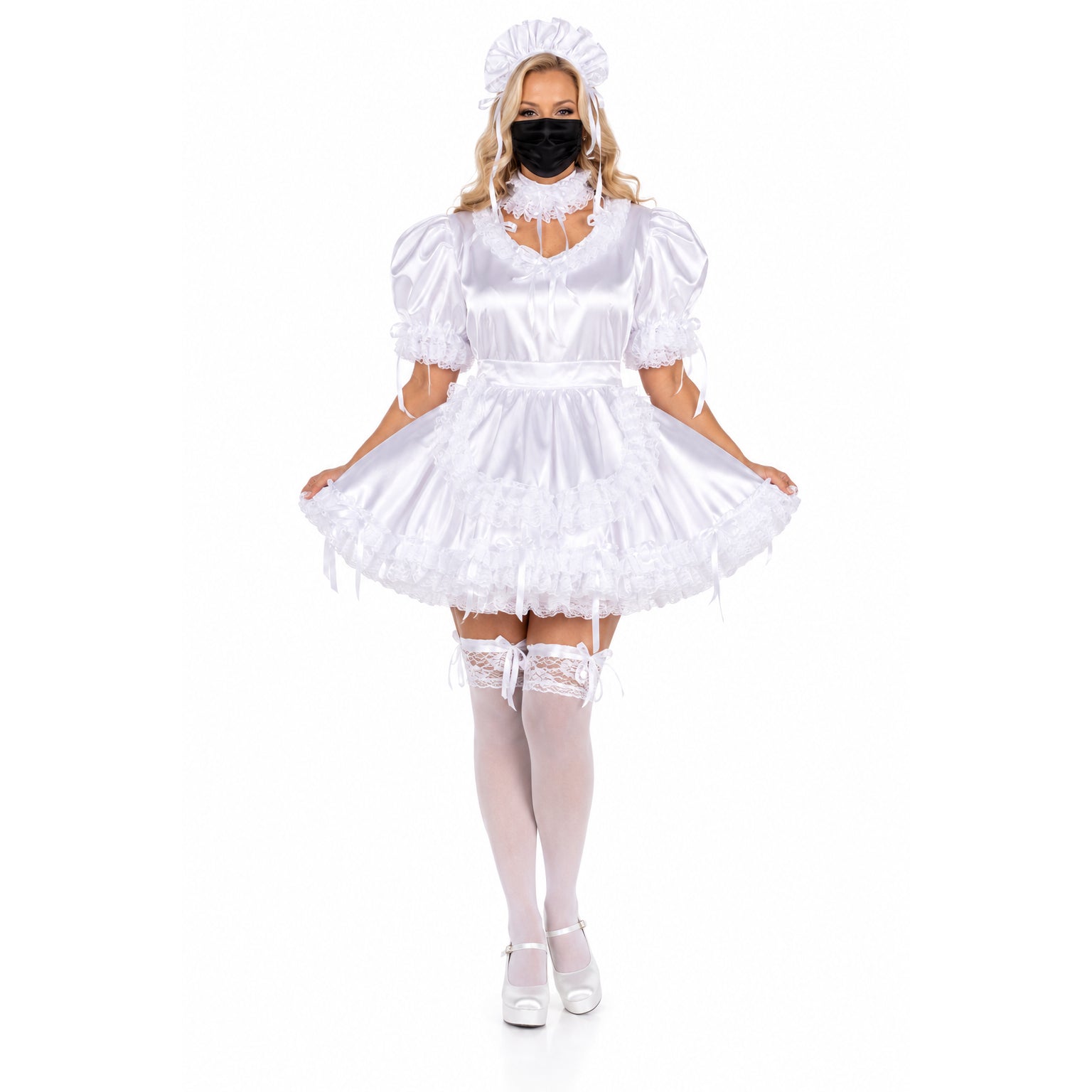 white satin dress G2326