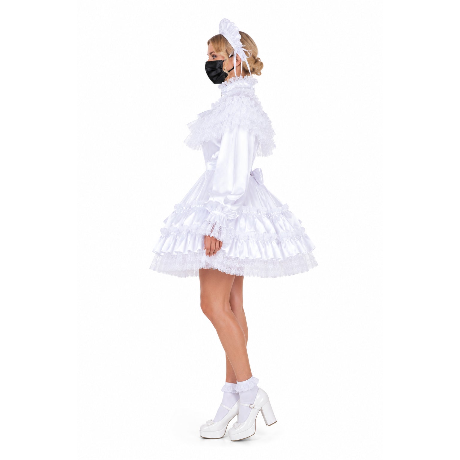 white satin dress G2327