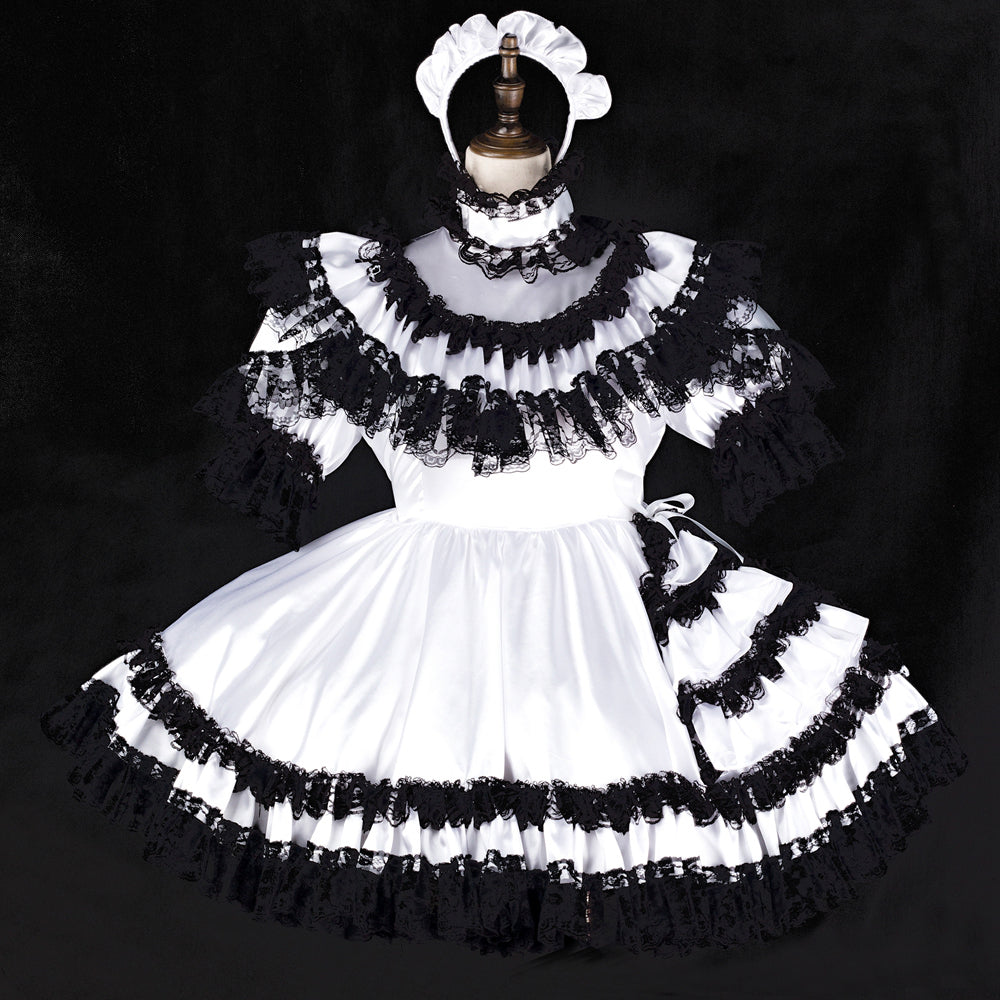 white satin dress G2328