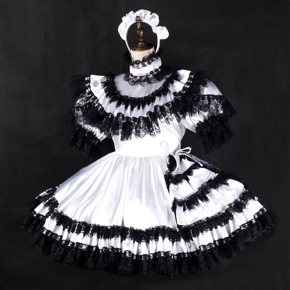 white satin dress G2328