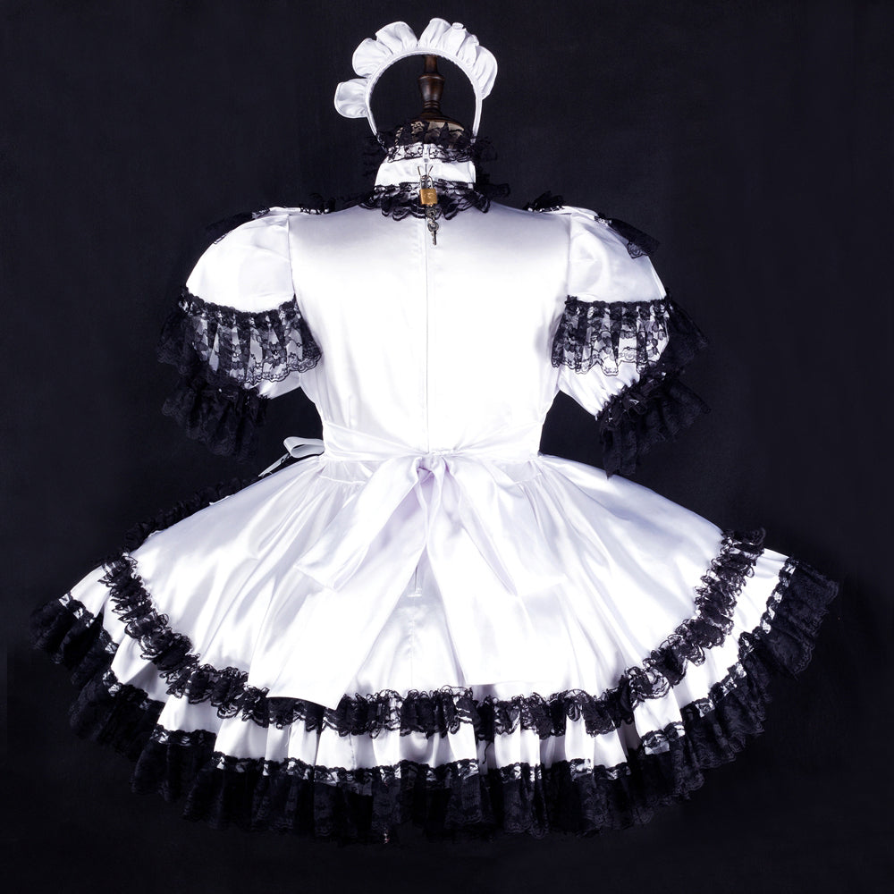 white satin dress G2328