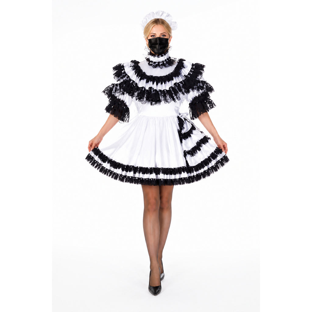 white satin dress G2328