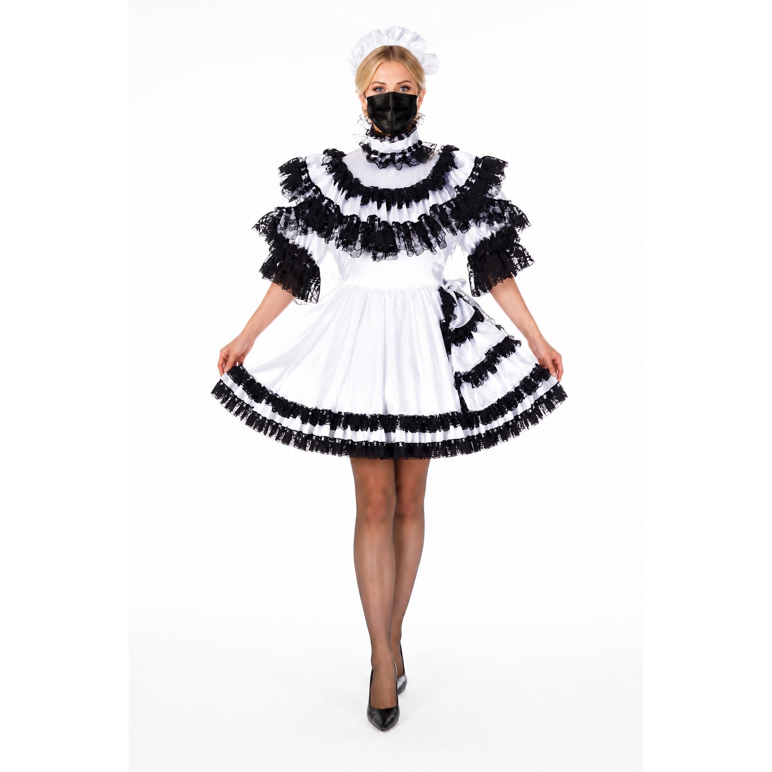 white satin dress G2328