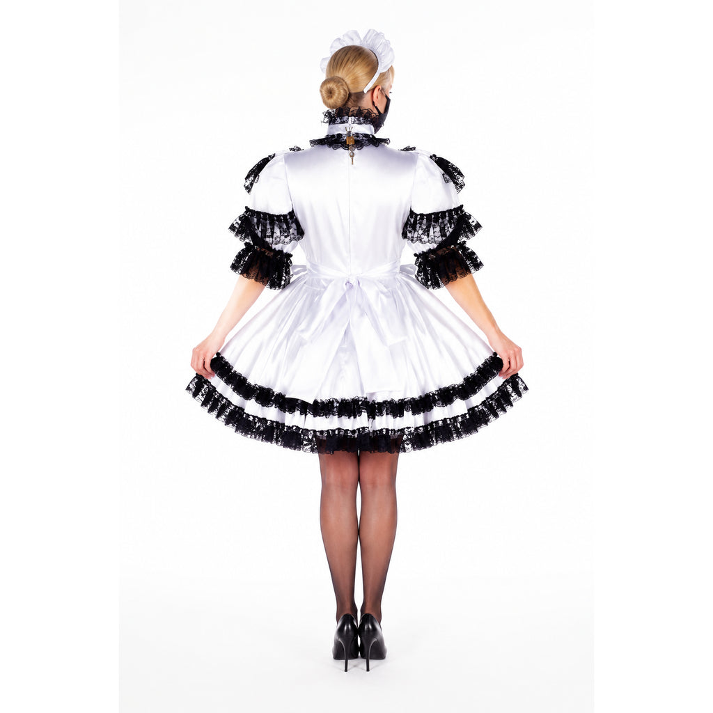 white satin dress G2328