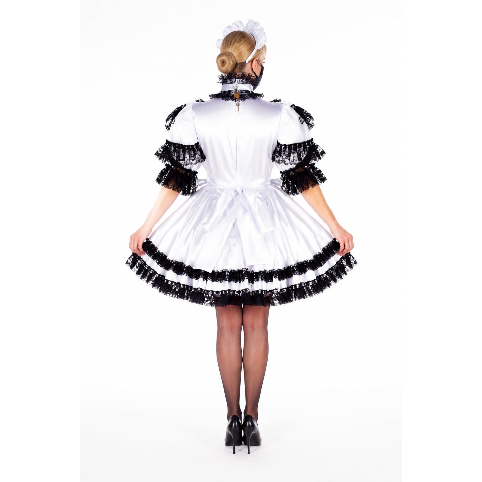 white satin dress G2328