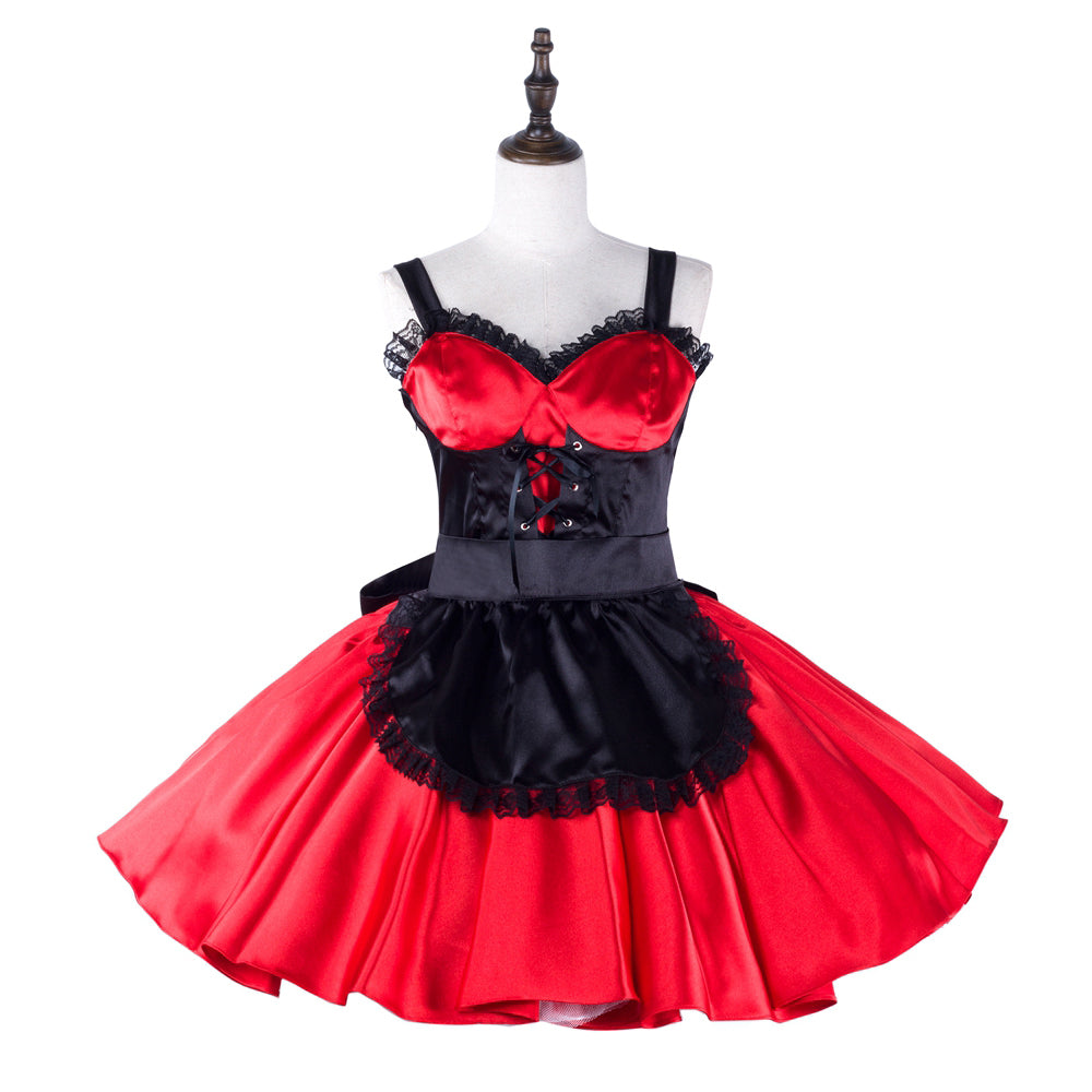 red satin dress G2329