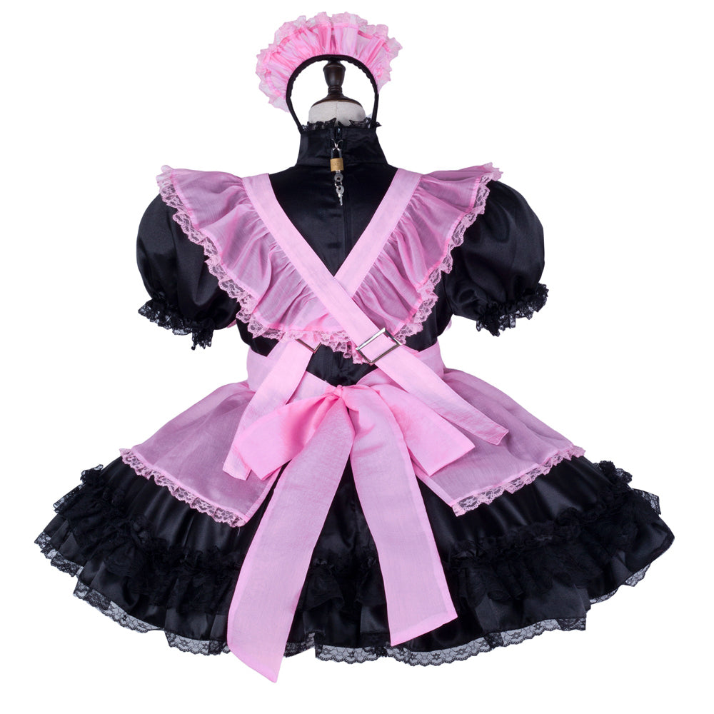 black satin dress G2332