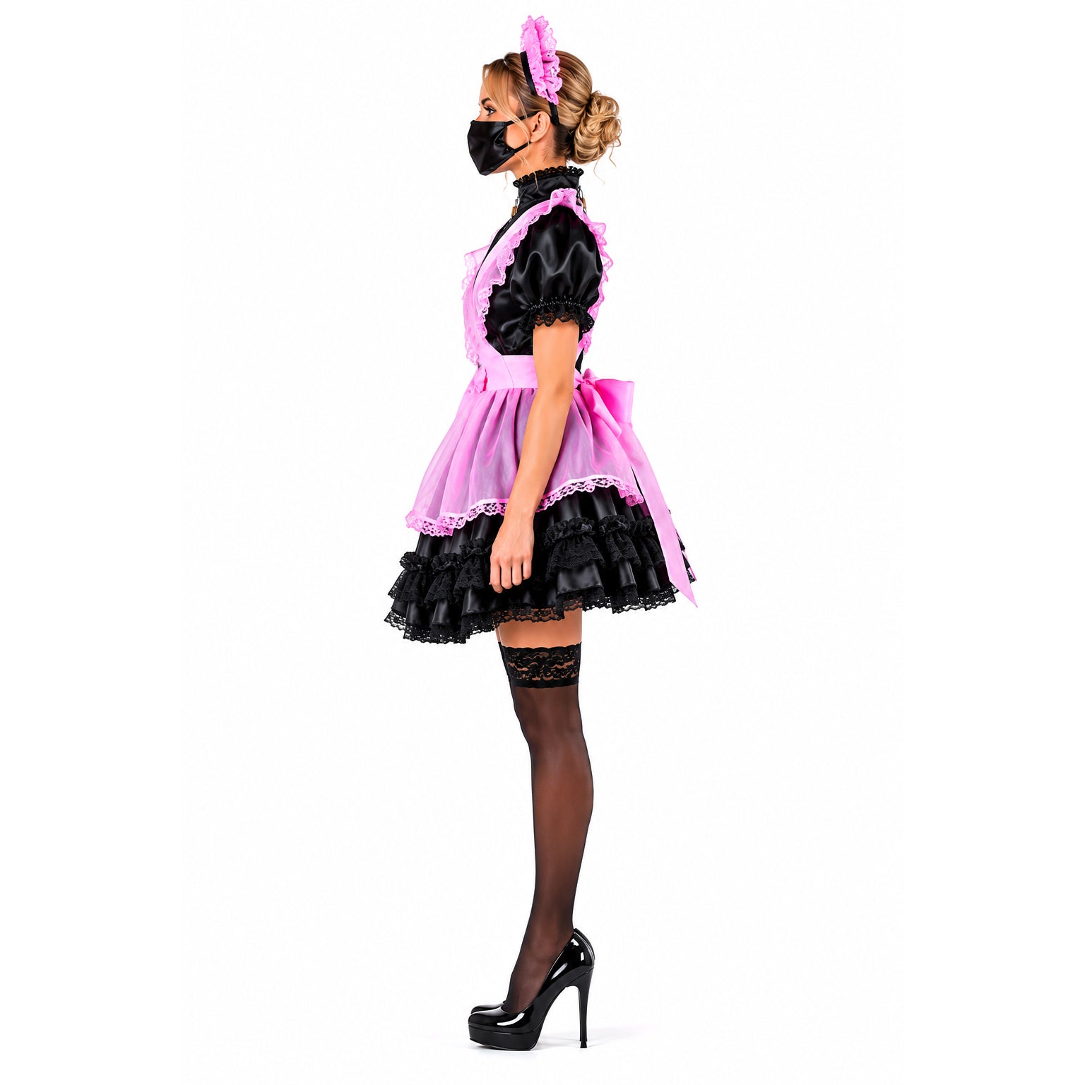 black satin dress G2332