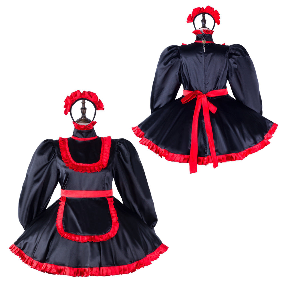 black satin dress G2333