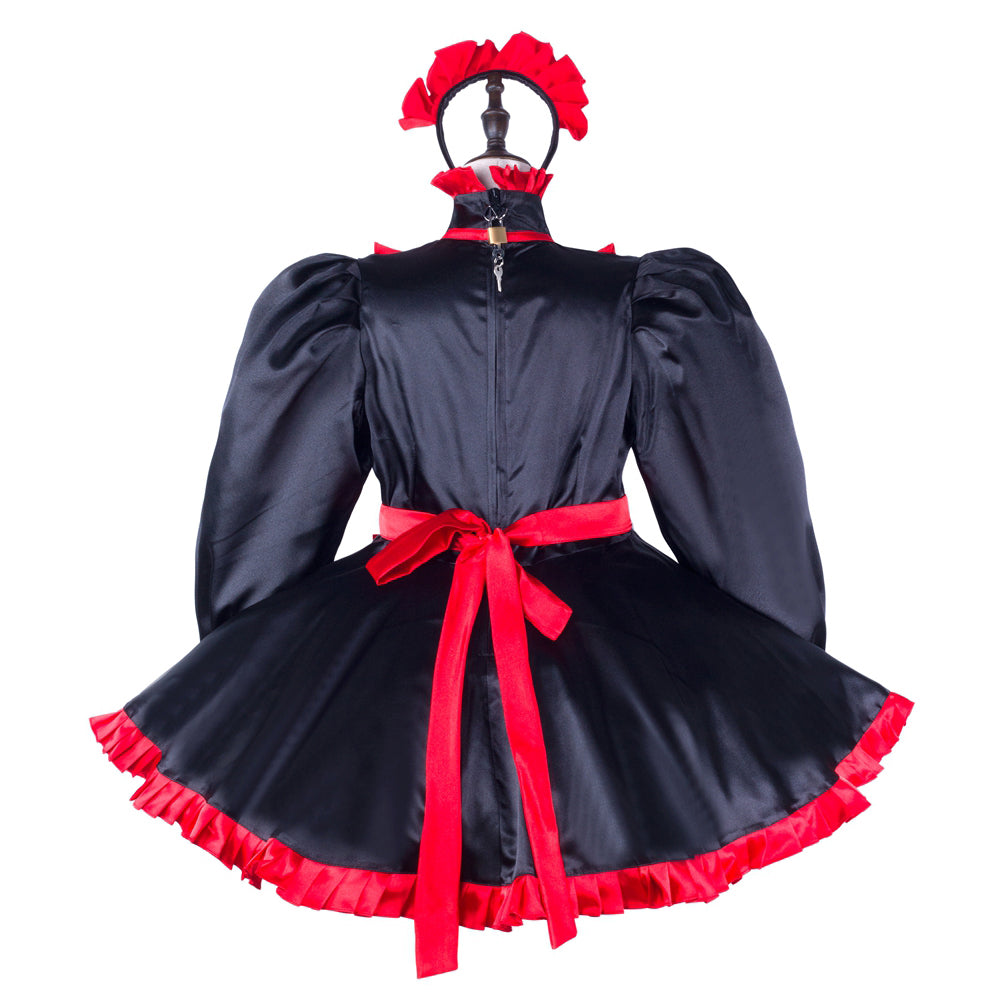 black satin dress G2333
