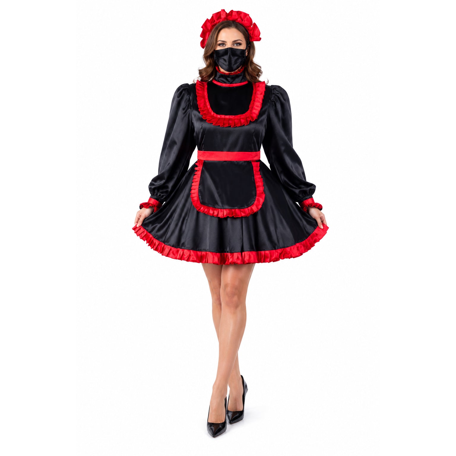 black satin dress G2333