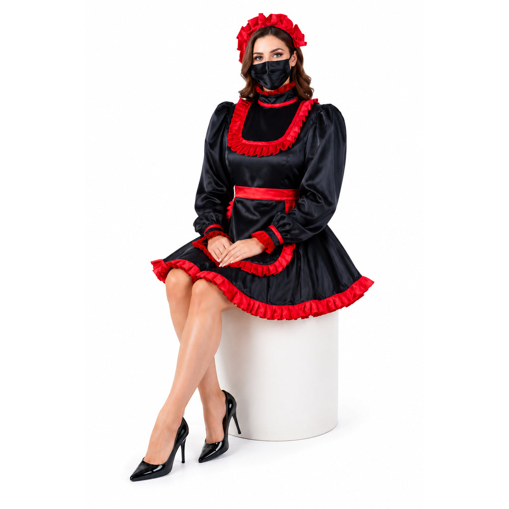 black satin dress G2333