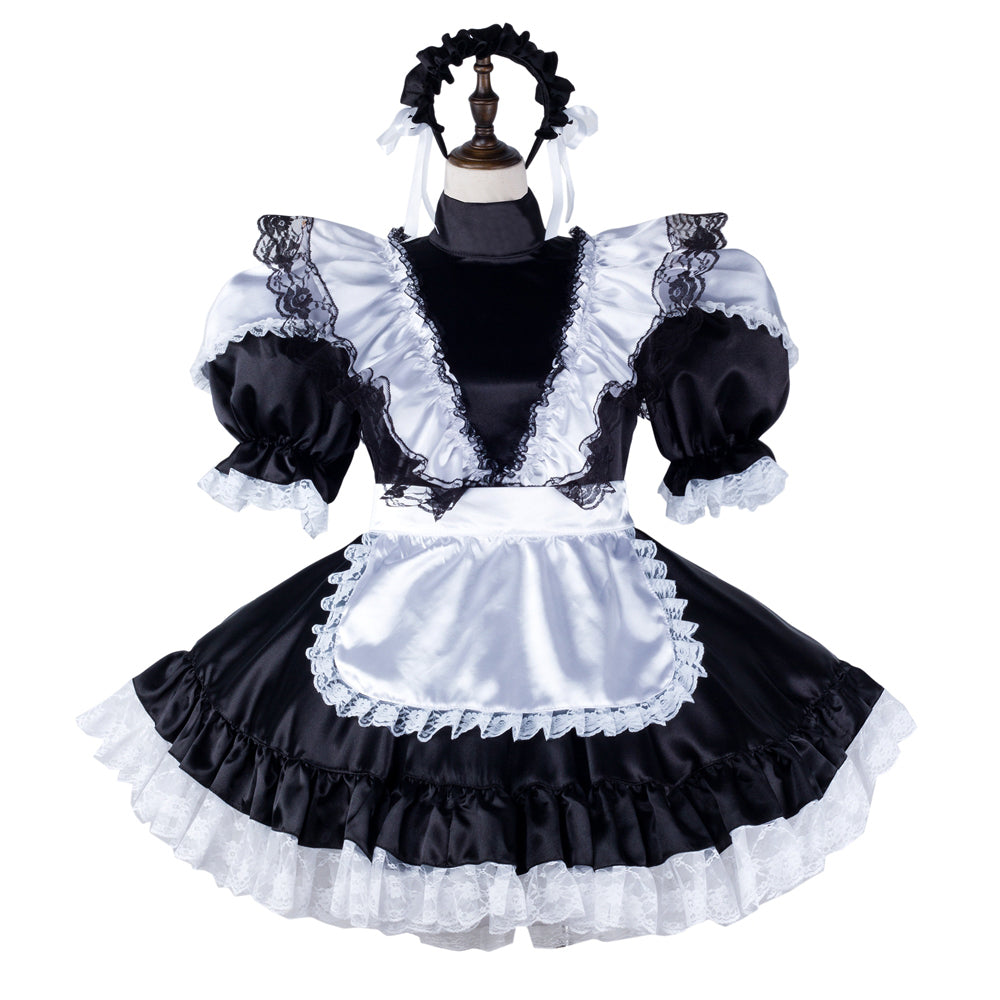 black satin dress G2334
