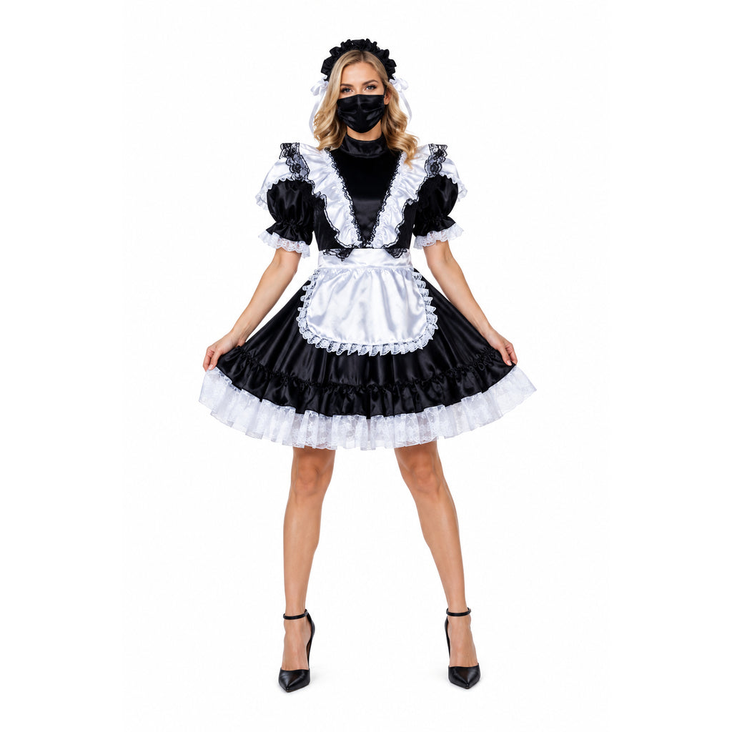 black satin dress G2334