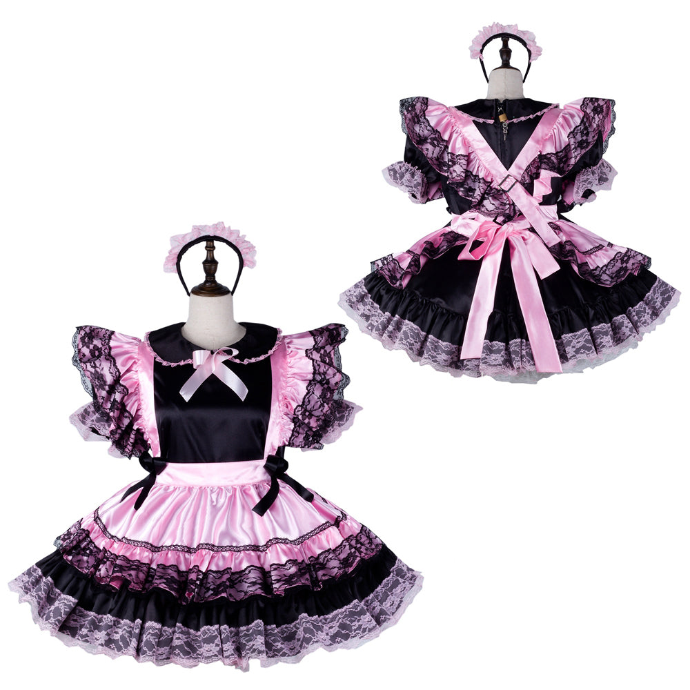 black satin dress G2335