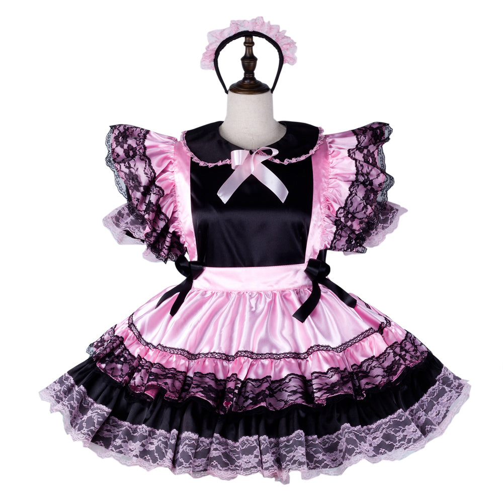 black satin dress G2335