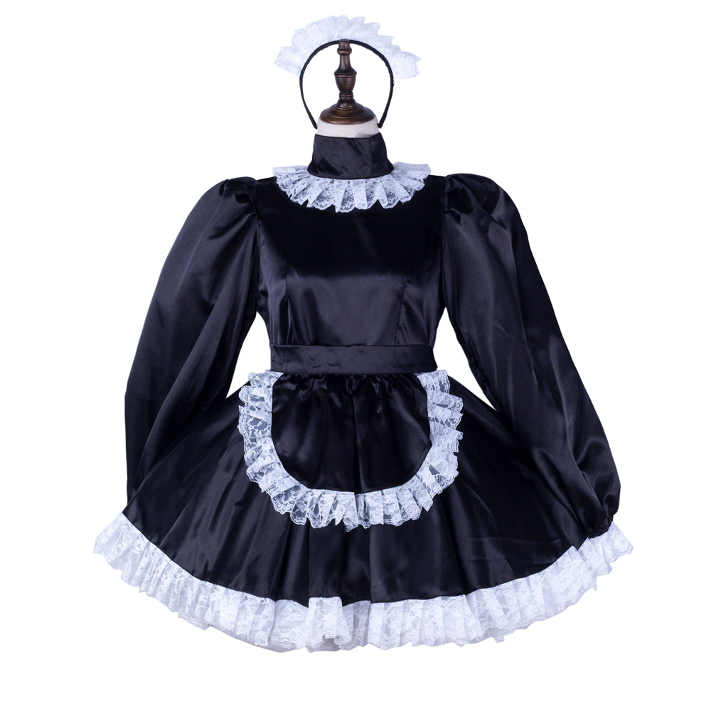 black satin dress G2336