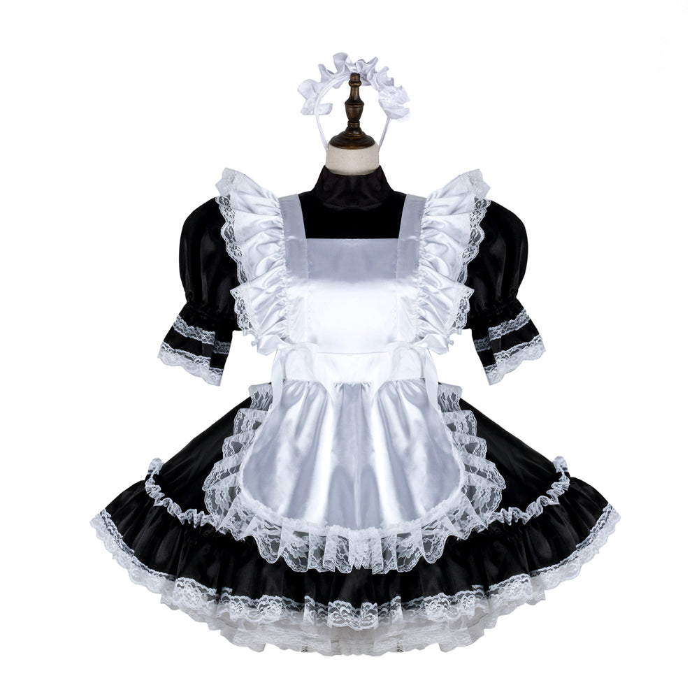 black satin dress G2337