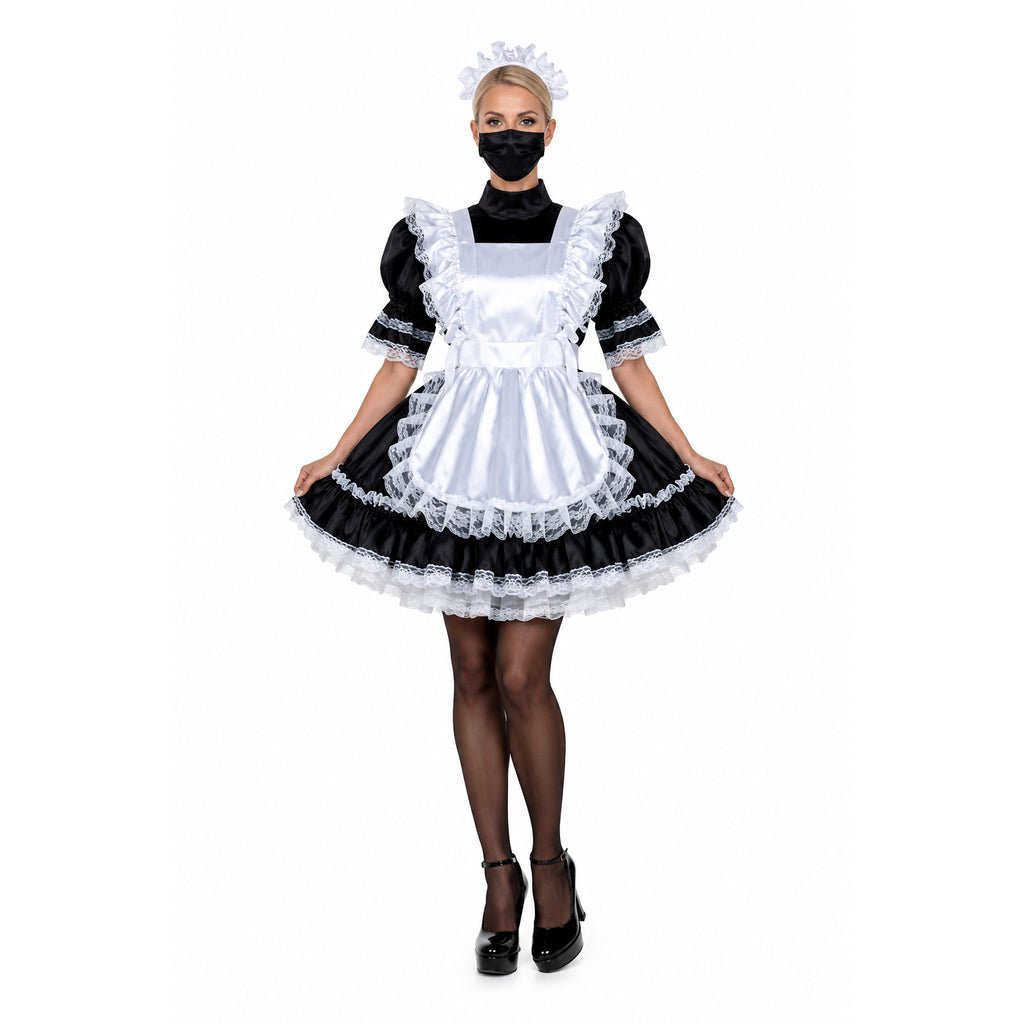 black satin dress G2337