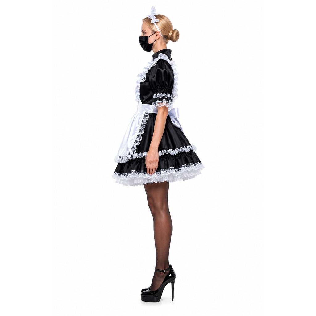 black satin dress G2337